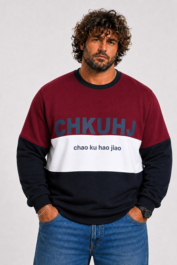 Large Size Crew Neck 3Ip Sweat Chao Ku 25721 Murdum