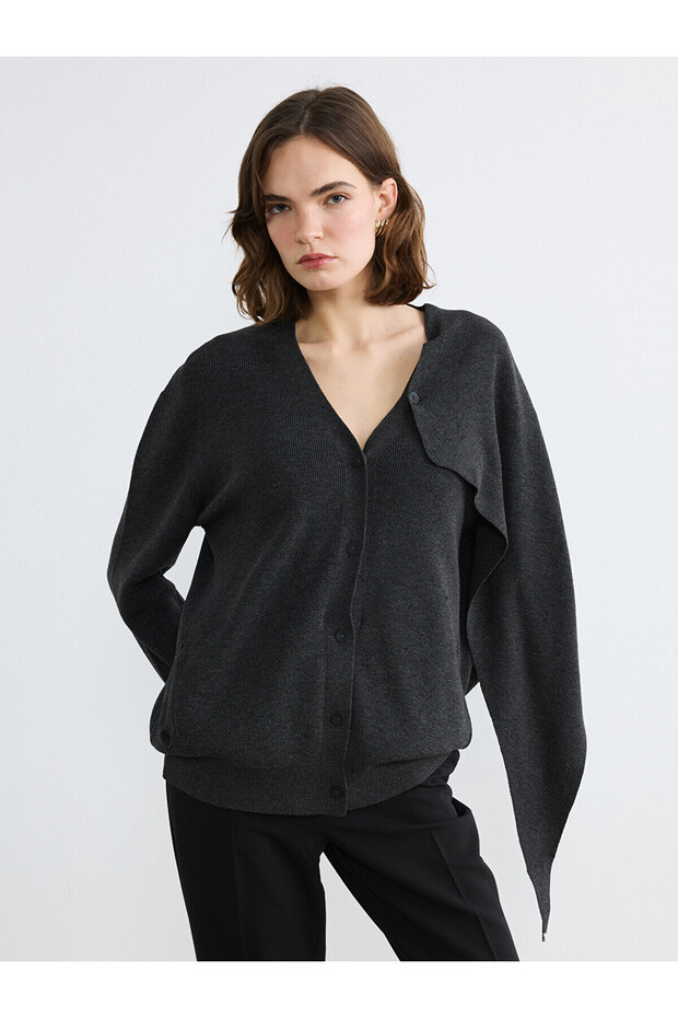 Alita City Lcw Vision Anthracite Women's Cardigan with a Difference