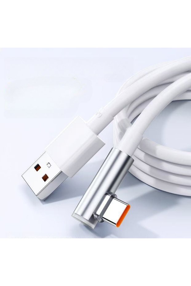 1.8m White 90 Degree Elbow 6A 67W/120W Fast Charging Type C Cable for Xiaomi 13 14 15 Ultra Redmi No