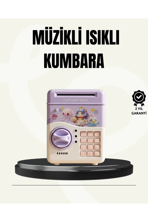 Electronic Password Atm-Looking Children's Piggy Bank Purple