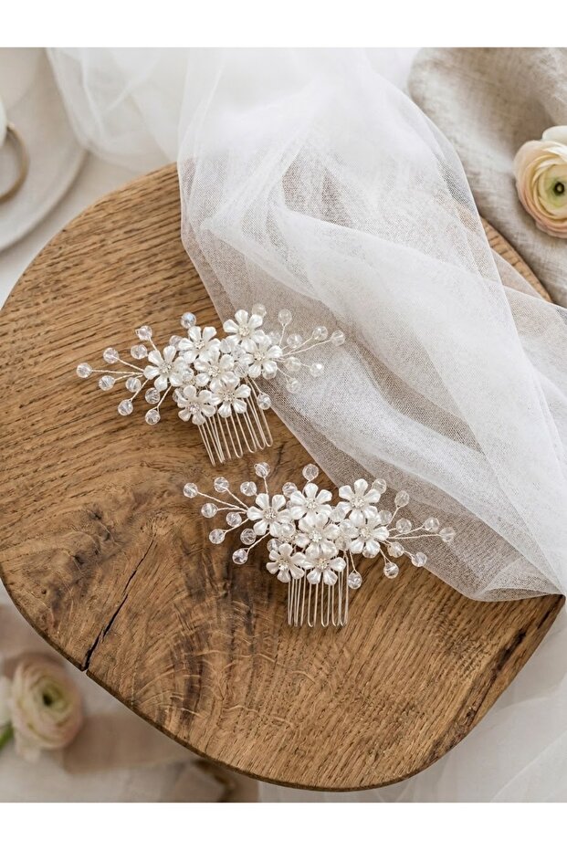 Bridal Crown Hair Accessory 2 Pieces Comb Clasp Wedding Henna Wedding Engagement