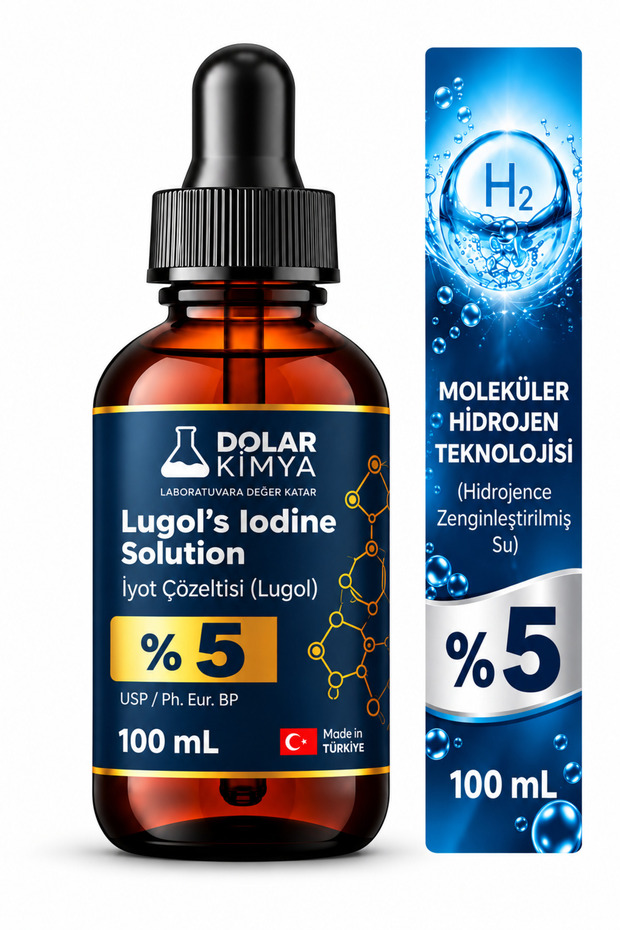 Lugol's solution 5% | 100 ml | Glass dropper bottle (pharma grade lugol's, iodine drops)