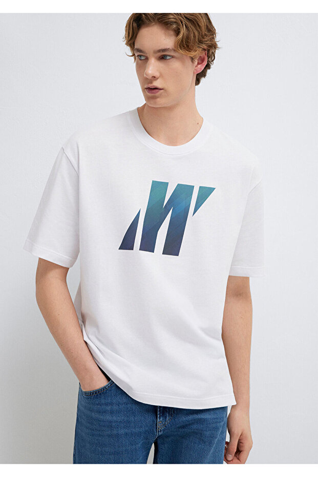 Pro Printed White T-Shirt Relaxed Fit / Comfortable Cut 0613448-620