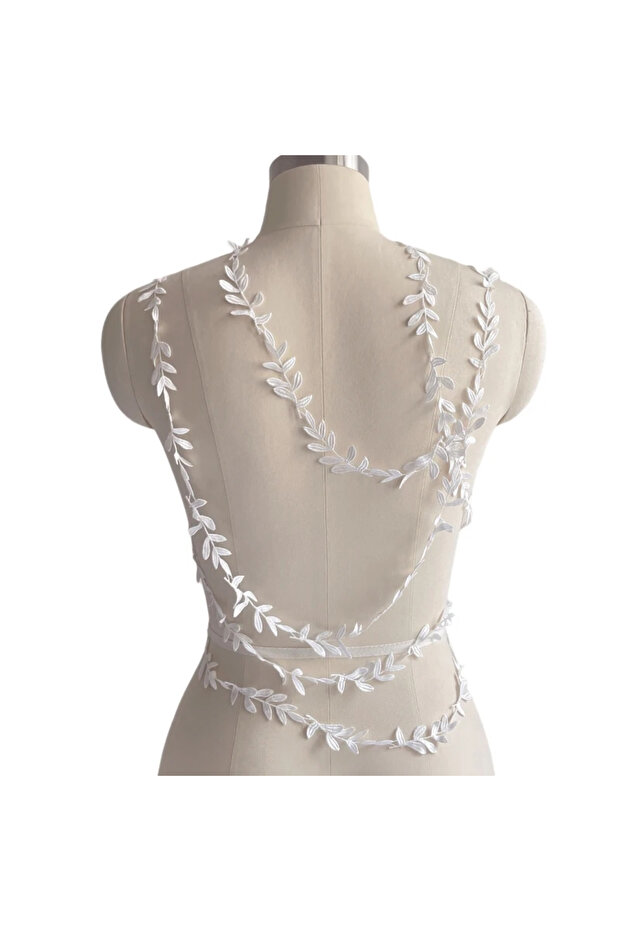 5Yards Off White 14-5Yards/Lot Water Soluble Embroidered Exquisite Small Leaves . Wedding Veil Trim