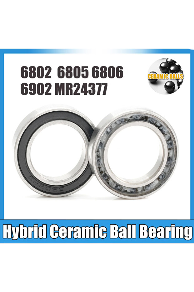2Pcs 6802 15x24x5mm 2pcs Hybrid Ceramic 6802 6805 6806 6902 2RS MR24377 Bearing 15 24 25 30 mm For B