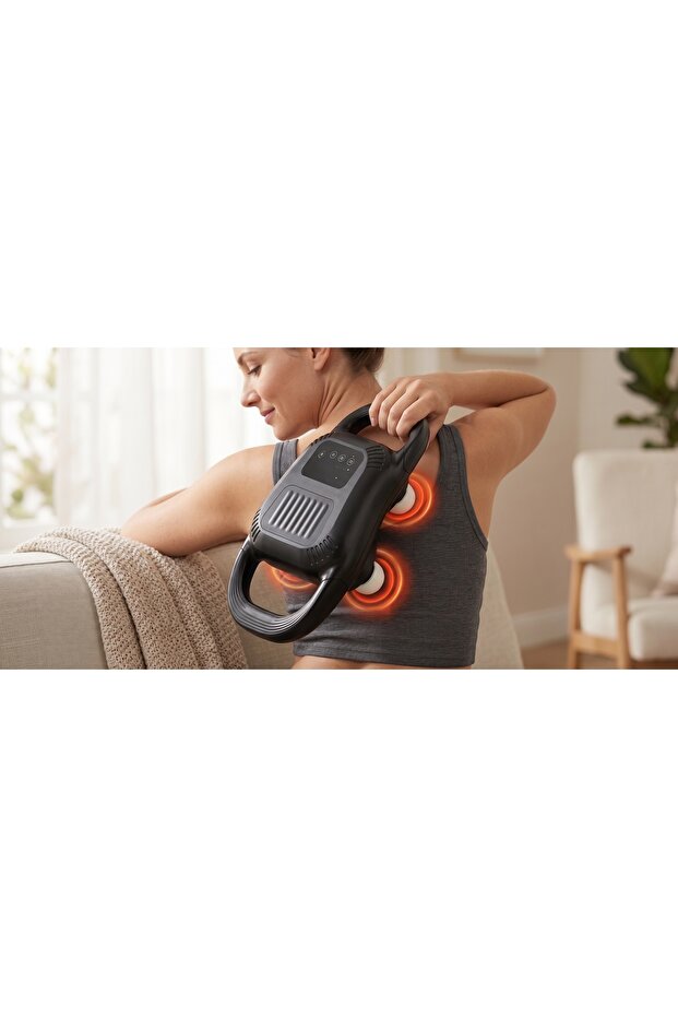Dual-Head Deep Tissue Massager, 9-Mode Portable Electric Muscle Relaxation Device with LED Display - RA111