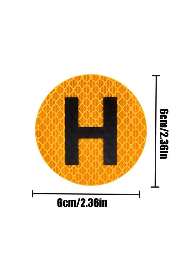 Yellow H Sign Historic Vehicle Sticker 60mm Magnetic Driver Sign Sticker Waterproof H Sign Automotiv