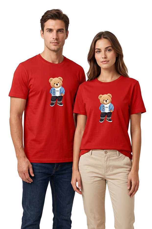 Premium Digital Printed Casual T-Shirt with Teddy Bear Design (All Colors)