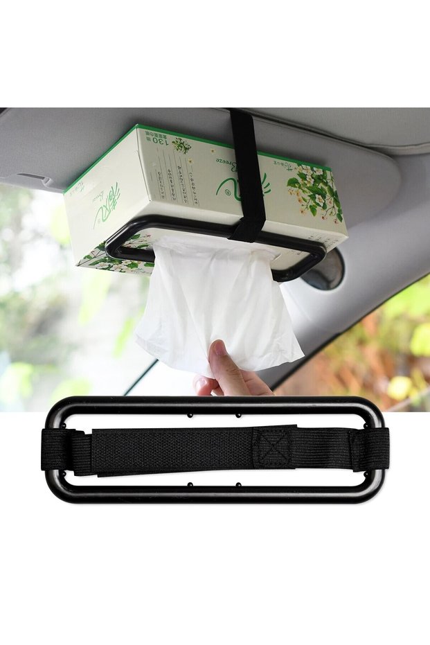 black Car Tissue Rack Clip For Car Universal Sun Visor Napkin Box Seat Back Tissue Holder Auto Inter