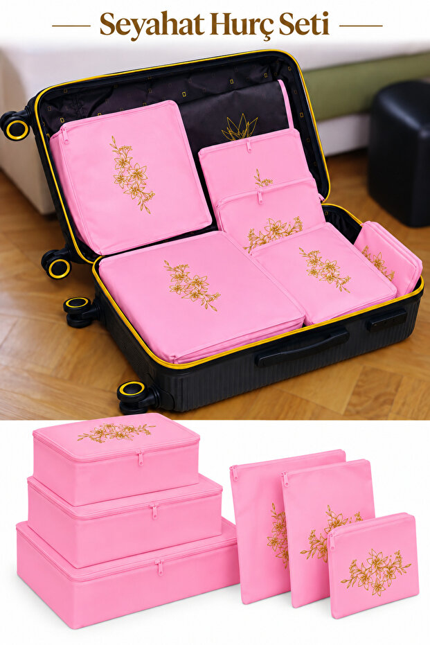 6 Piece Bag Set Suitcase and Luggage Travel Birth Bag Organizer Organizer
