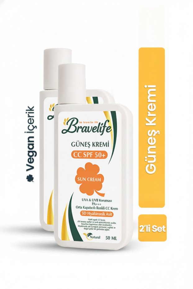 Brightening Tone Equalizing Vitamin C Moisturizing Vegan Sunscreen Cream Spf 50+ Set of 2