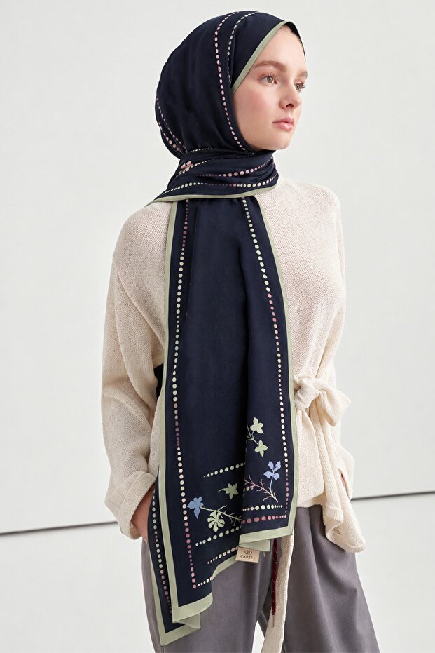 Flaur Floş Shawl Midnight Blue