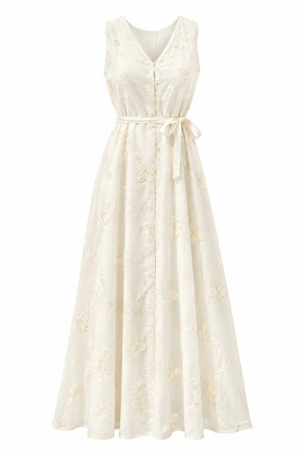 Butterfly Motif Design Maxi Dress