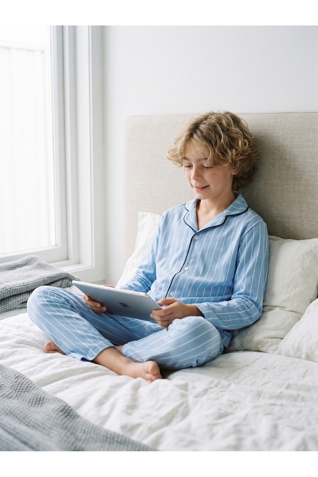 Striped Buttoned Boy's Pajamas