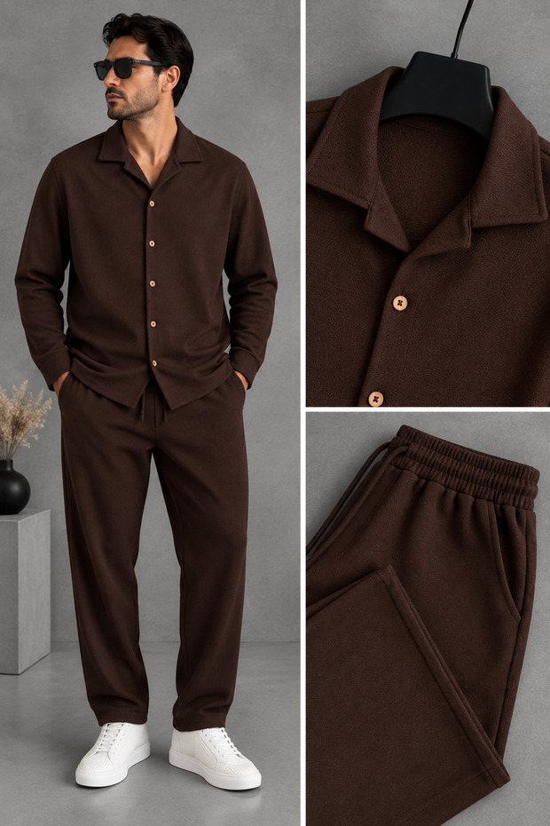 Men's Crepe Fabric Seasonal Shirt and Pants Set