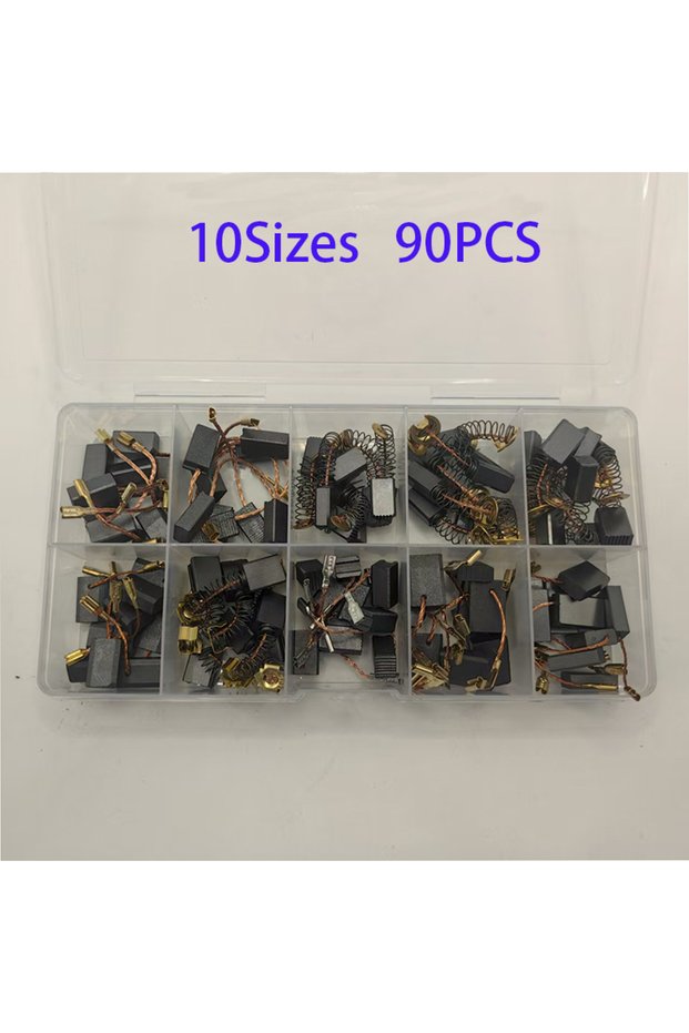 90Pcs 90Pcs, 10 Different Specifications, 9Pcs Per Specification, Electric Tool Carbon Brushes, Suit