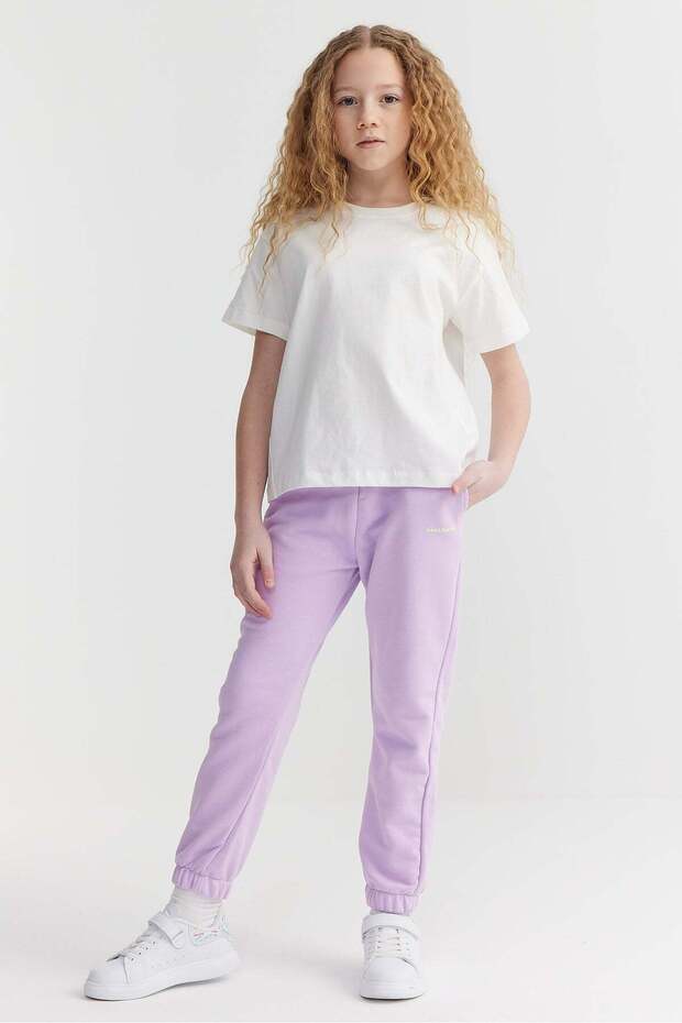 Girl's Sweat Bottoms with Elastic Waist and Legs