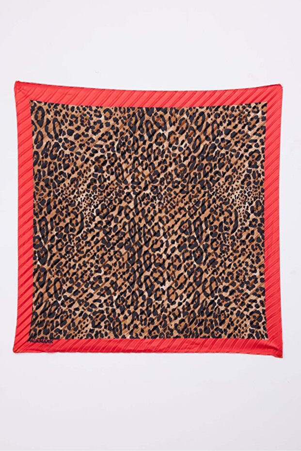 Women's Pleated Leopard Patterned Bandana