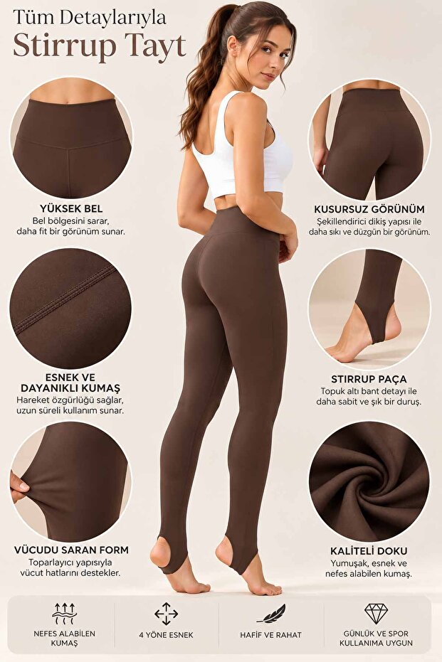 Women's High Waist Stirrup Leggings - Stretchy and Shaping / Sculpting Karpaça Leggings