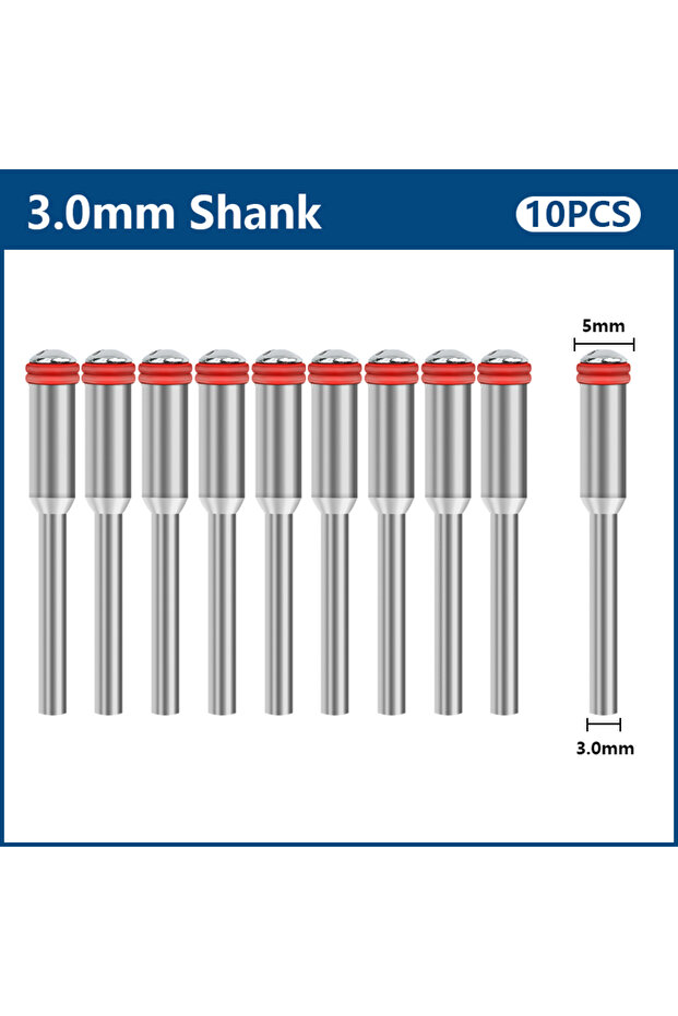 10pcs 3.0mm XCAN 10pcs Shank Accessory 2.35/3mm For Rotary Tool 1/8 Shank Polishing Mandrel For Disc