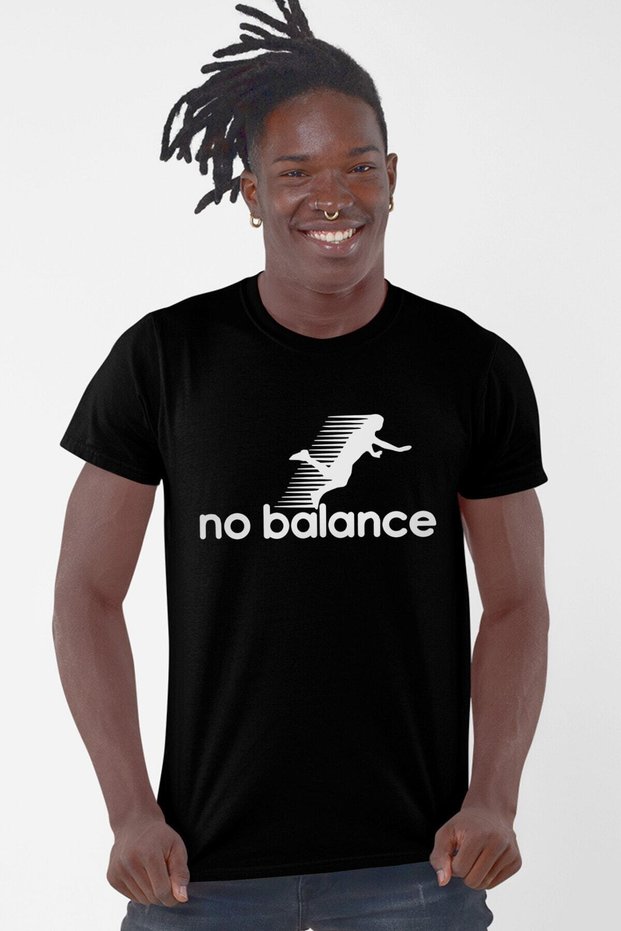 No Balance Black Short Sleeve Men's T-shirt