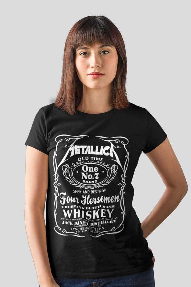 Metallica Jack Logo Black Short Sleeve Women's T-Shirt