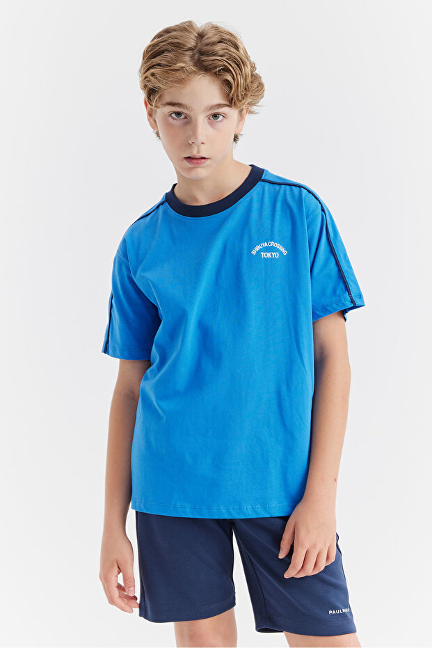 Men's T-Shirt with Text Print Detail