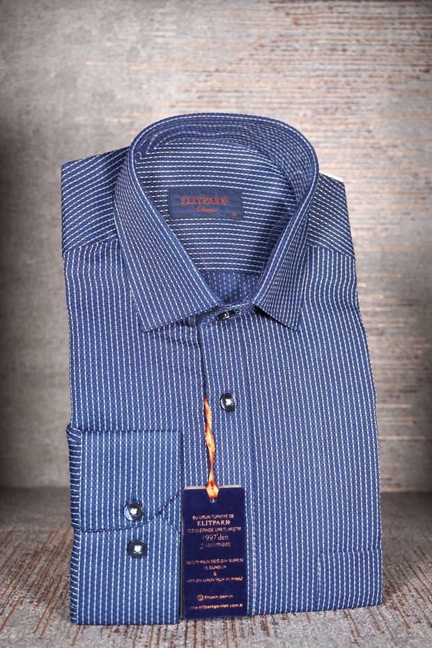 Heritage Line Patterned Long Sleeve Cotton Pocket Comfortable Fit Premium Men's Shirt