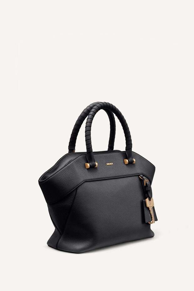 RAEGAN MEDIUM SATCHEL-BGD - BLK/GOLD-N/S