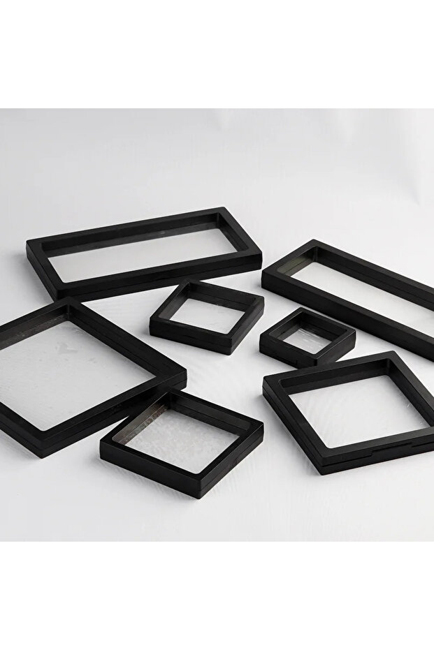 5x 5 Black 10Pcs Floating Jewelry Display Storage Box Ring Necklace Earring Packing Case Transparent