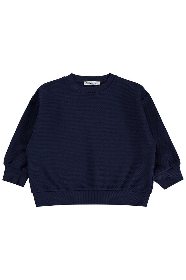 Honeycomb Fabric Sweatshirt for 2-5 Years Old - Navy Blue