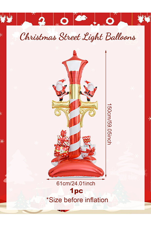 Other 1pc balloon 1pc Large Standing Christmas Street Light Balloon, Suitable for Christmas Theme Ev