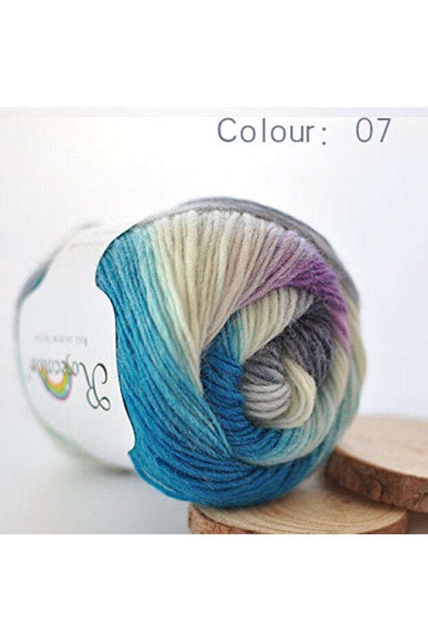 N07 50g/ball Worsted Section-dyed Rainbow Yarn 100% Pure Wool Yarn for DIY Hand Knitting Crochet Sha