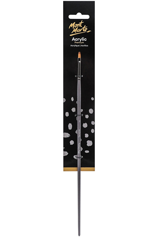 Artist Acrylic Paint Brush Premium Taklon Flat Long 2