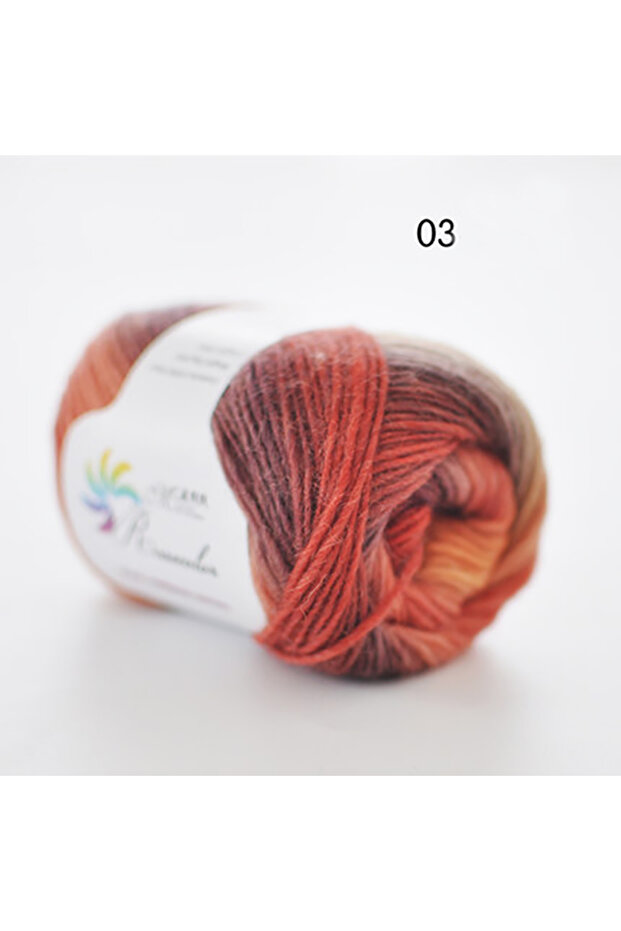 N03 50g/ball Worsted Section-dyed Rainbow Yarn 100% Pure Wool Yarn for DIY Hand Knitting Crochet Sha
