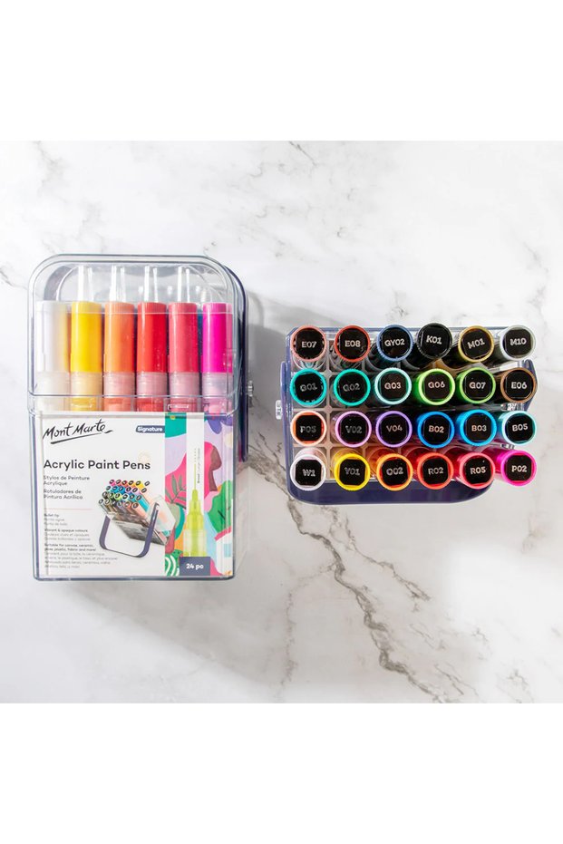Acrylic Paint Pens, Broad Tip, Set of 24 (in Box)