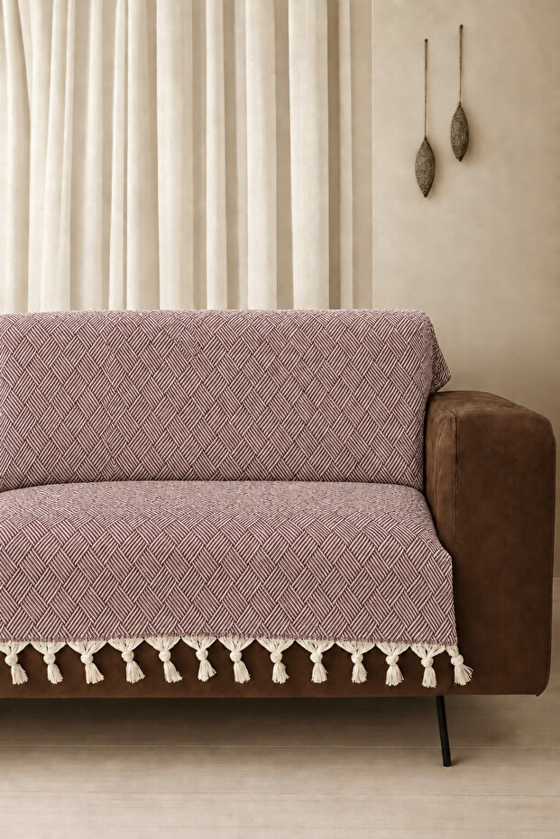 Checkerboard Pattern Woven 100% Cotton Multi-Purpose Pique Sofa Cover 180X230