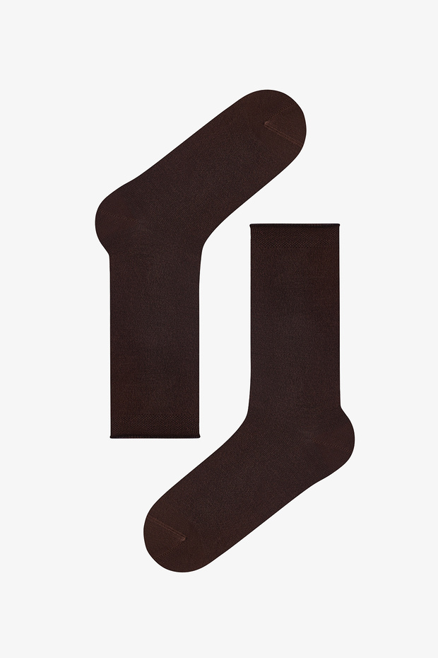 Brown Comfortable Ankle Elastic Bamboo Socks