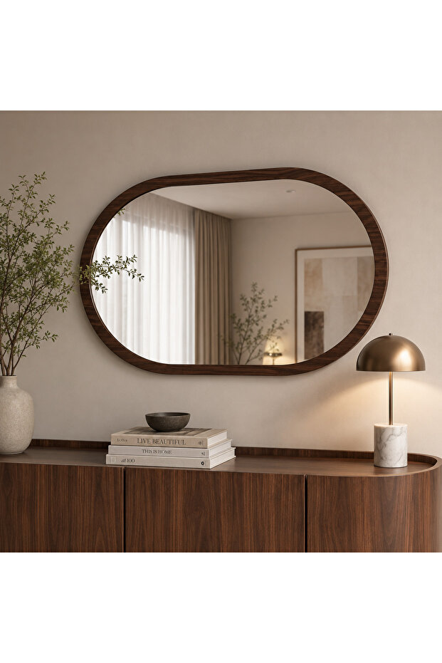 Highpoint Mirror, This Mirror Features a Modern Design, Width 120cm X Depth 80cm, with a Wooden Frame.