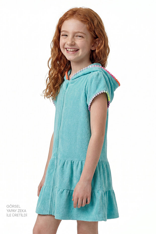 Girl's Sweet Pastel Mint Towel Kaftan