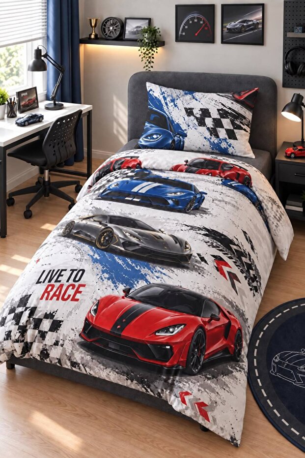 Easy-Iron Duvet Cover Set Single Rally Gray