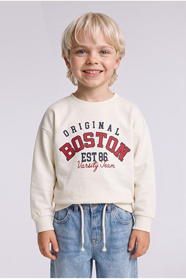100% Cotton Crew Neck Printed Sweatshirt Baby Boy H8402A526Au