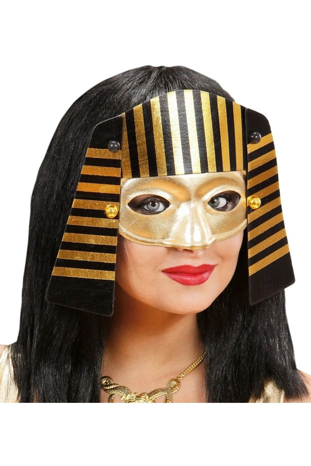 Mey Import ®   Egyptian Mask Pharaoh Mask with Rubber Apparatus 21X23 cm