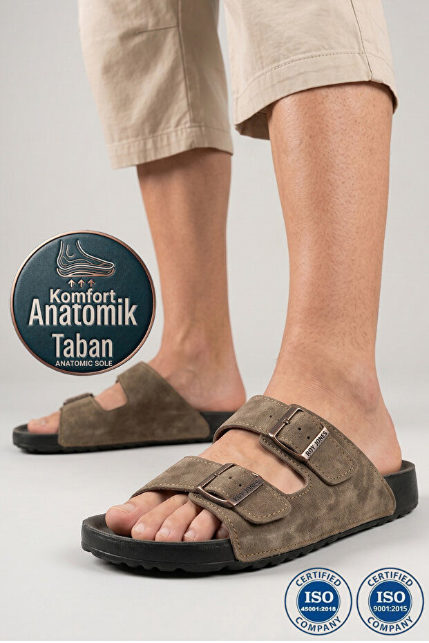 Delhi 4 Seasons Anatomical Sole Double Buckle Adjustable Men's Slippers 5002