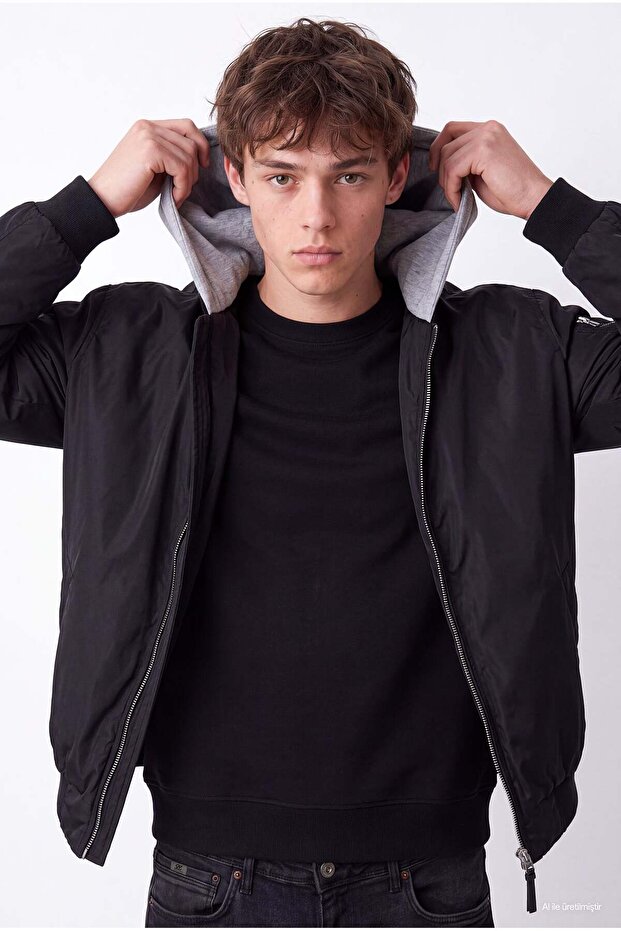 Men's Hooded Bomber Jacket