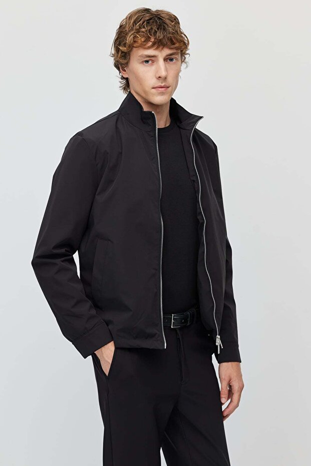 Men's Stand Collar Zipper Coat