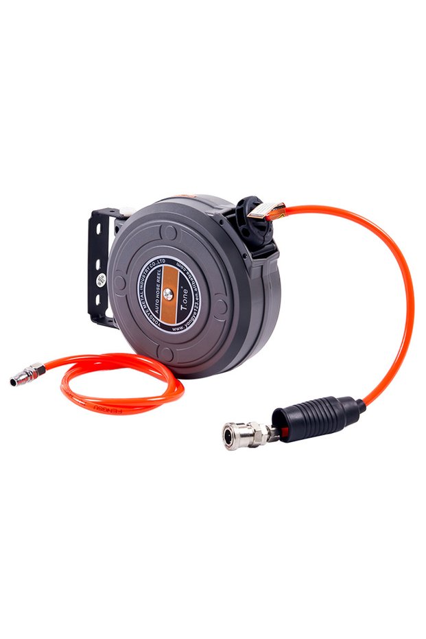 Grey 6mm Automatic Retractable Garden Hose Reel Car Wash Garden Irrigation Water Tube Holder Wall Mo