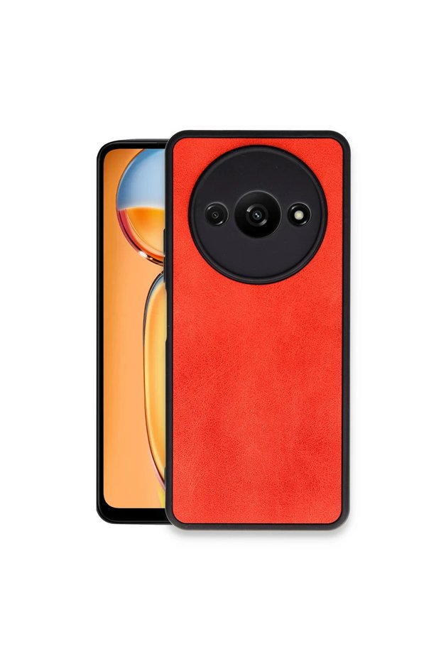 غطاء حماية جلدي من أراس لهاتف Xiaomi Redmi A3 4G - أحمر