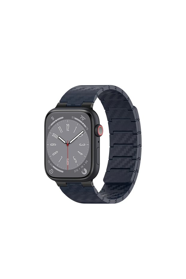 Movenchy Apple Watch 45mm Carbon Steel Kordon - Navy Blue