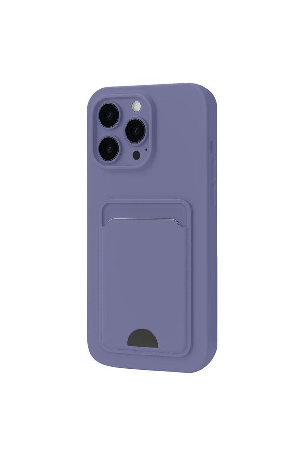 Apple iPhone 16 Plus Case Kelvin Silicone with Business Card Holder - Lilac